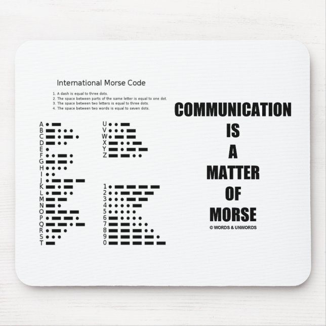 Communication Is A Matter Of Morse Mouse Mat (Front)