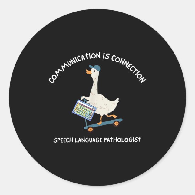 Communication Is Connection Speech Language Pathol Classic Round Sticker (Front)