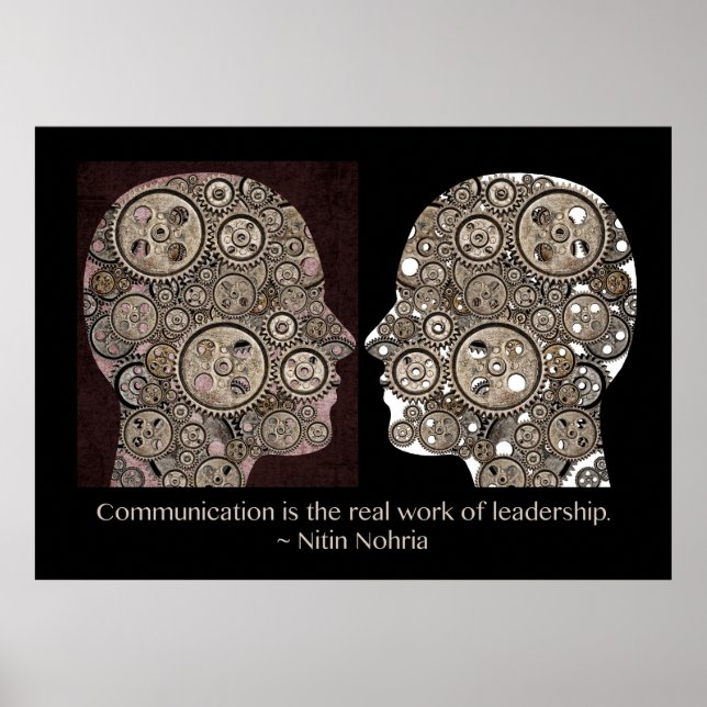 Communication is the real work of leadership poster (Front)