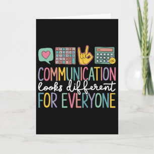Communication Looks Different For Everyone Autism Card