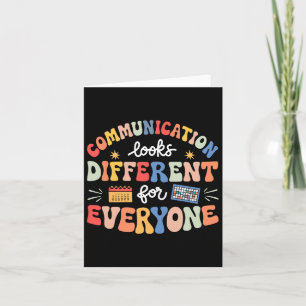 Communication Looks Different For Everyone Autism Card