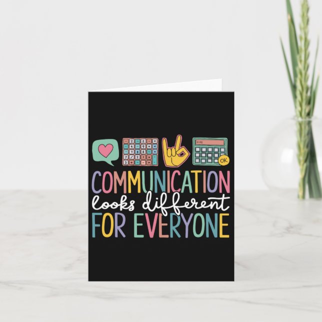 Communication Looks Different For Everyone Autism  Card (Front)
