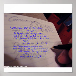 " COMMUNICATION" poem by Z.B.McClure Poster
