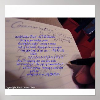 " COMMUNICATION"  poem by Z.B.McClure Poster
