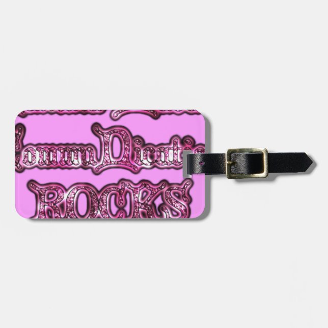 Communication Rocks Pink Hakuna Matata .png Luggage Tag (Front Horizontal)