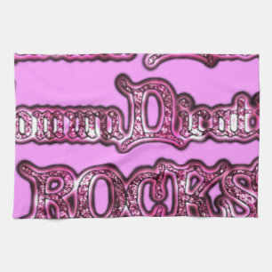 Communication Rocks Pink Hakuna Matata .png Tea Towel