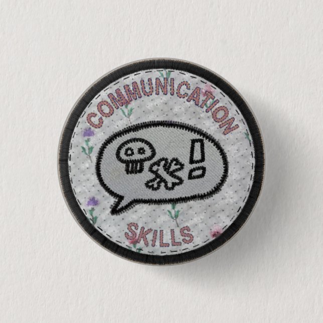 Communication skills resume  boy scout patch 3 cm round badge (Front)