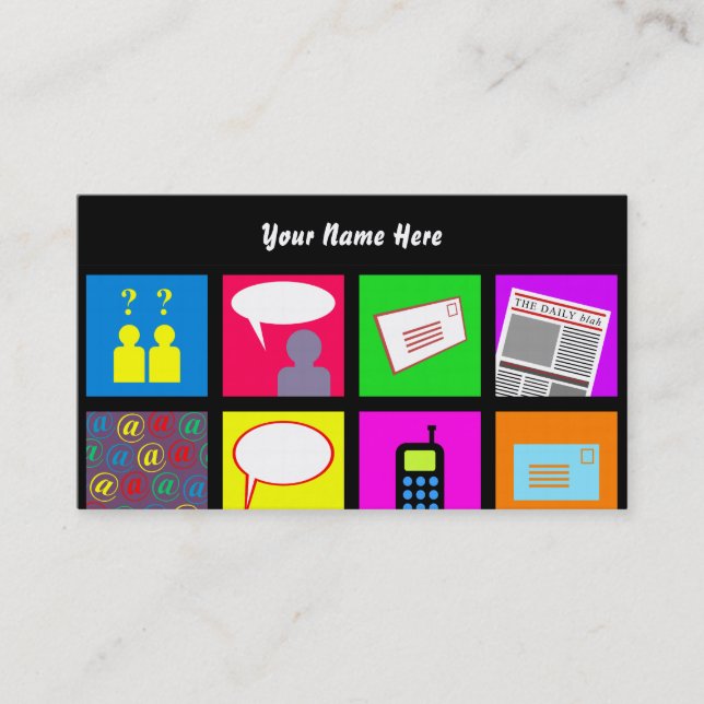 Communication Tile Wallpaper, Your Name Here Business Card (Front)