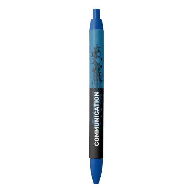 Communication Tower Blue Ink Pen (Front Vertical)
