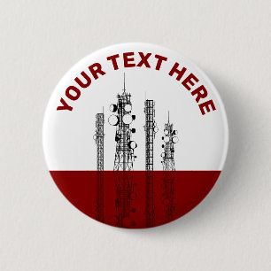 Communication Towers 6 Cm Round Badge