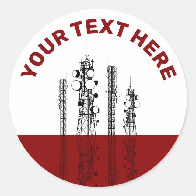 Communication Towers Classic Round Sticker (Front)