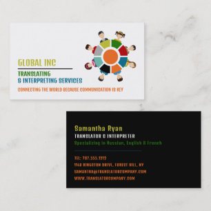 Communication Wheel, Translator & Interpreter Business Card