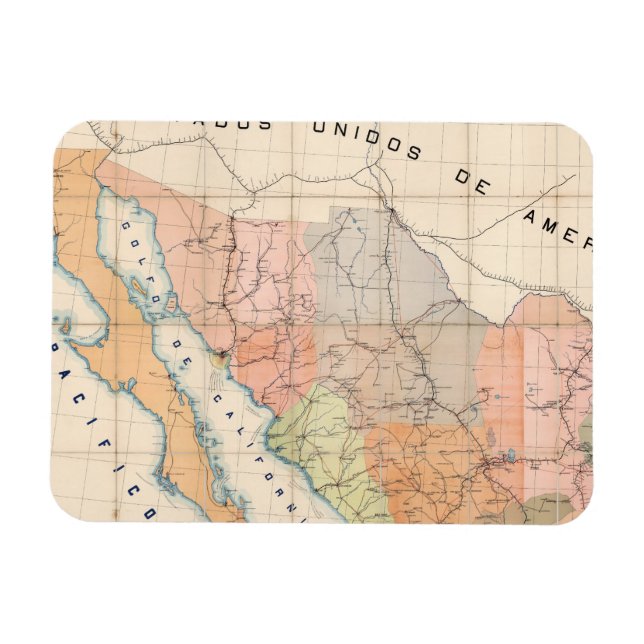 (Communications Letter) Map of Mexico Magnet (Horizontal)