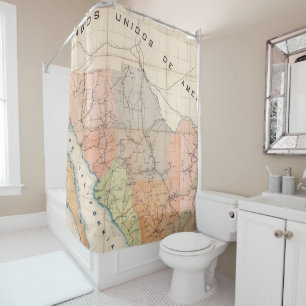 (Communications Letter) Map of Mexico Shower Curtain