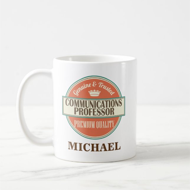 Communications Professor Personalised Mug Gift (Left)
