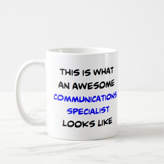 communications specialist, awesome coffee mug (Left)