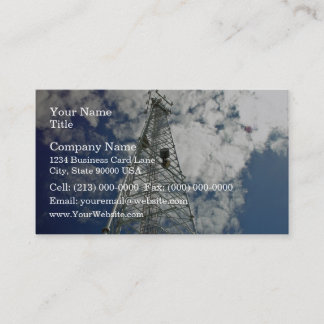 Communications tower reaching for the clouds business card