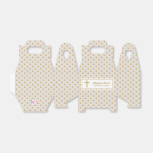 Communion Beige with Gold Polka Dots Favour Box