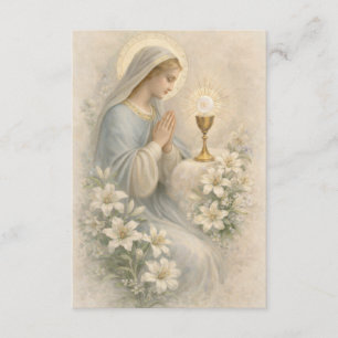 Communion Blessed Mary  Remembrance Holy Card