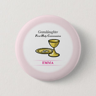 Communion Body and Blood Granddaughter 6 Cm Round Badge