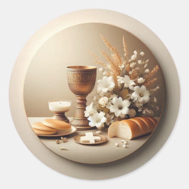 Communion - Body & Wine Classic Round Sticker (Front)