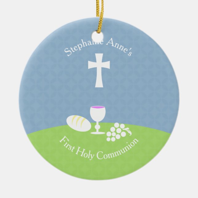 Communion Bread of Life Ceramic Tree Decoration (Front)