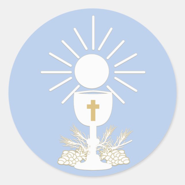 Communion Chalice, Choose Background Colour Classic Round Sticker (Front)