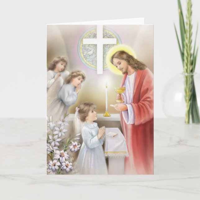 Communion confirmation for girls card (Front)