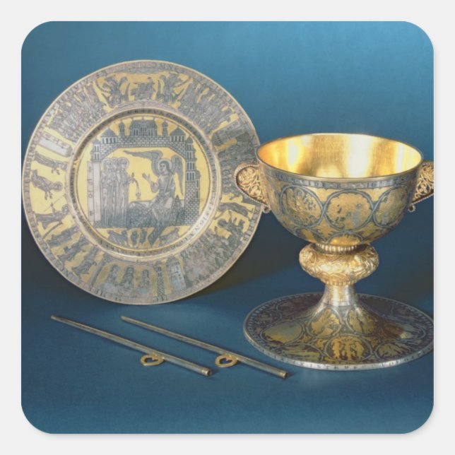 Communion Cup, Plate and Fistulae Square Sticker (Front)
