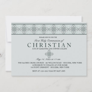 Communion Day Blue Invitation