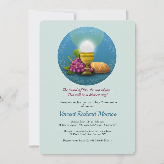 Communion Day Invitation With Cross (Front)