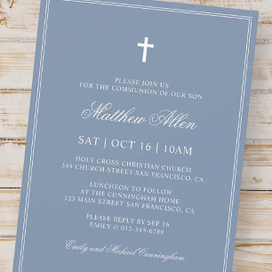 Communion For Him Elegant Classic Cross Invitation