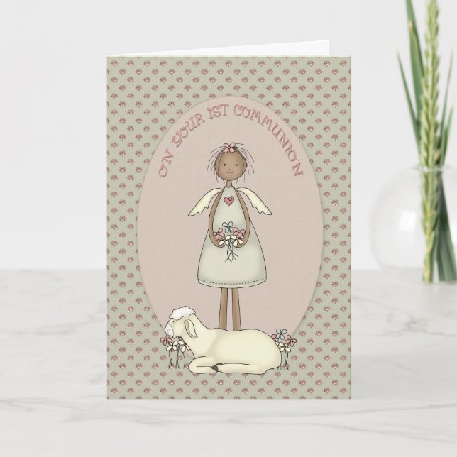 Communion Girl Angel Card (Front)
