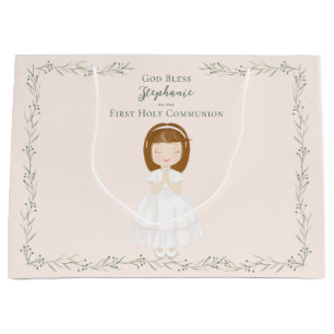 Communion Girl Praying Large Gift Bag