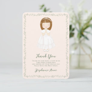 Communion Girl Praying Thank You Invitation