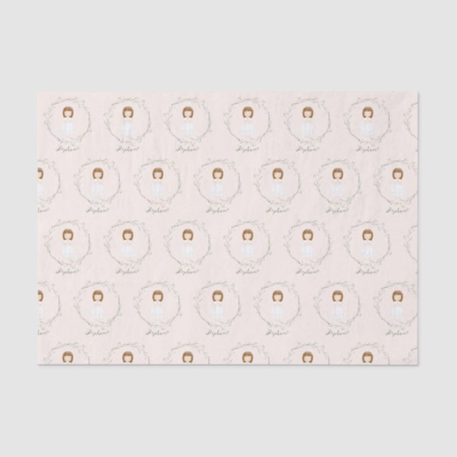 Communion Girl Praying Tissue Paper (Front)