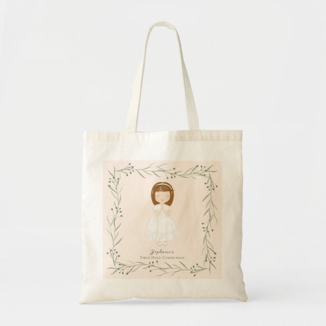 Communion Girl Praying Tote Bag (Front)