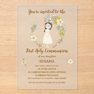 Communion Invitation on acrylic SUSANA