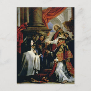 Communion of St. Teresa of Avila  c.1670 Postcard