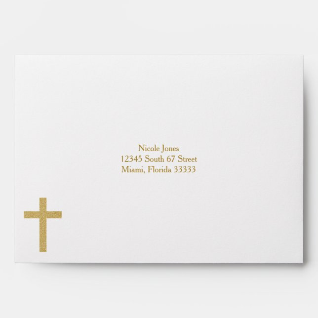 Communion Pink with Gold Polka Dots Envelopes (Front)
