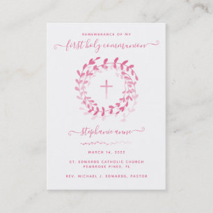 Communion Pink Wreath and Cross Business Card