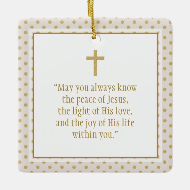 Communion Prayer Ceramic Ornament (Front)