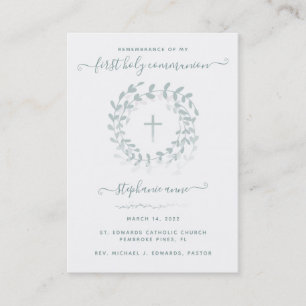 Communion Sage Wreath and Cross Business Card