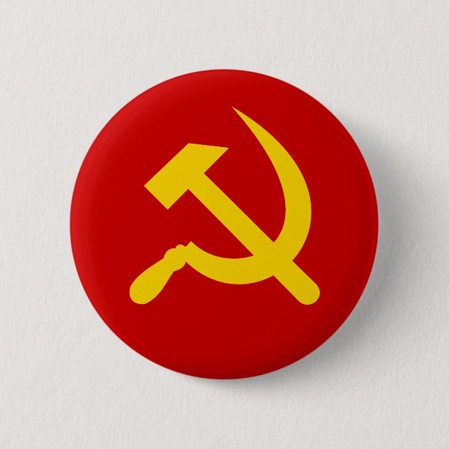 Communism hammer and sickle 6 cm round badge (Front)