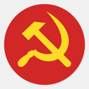 Communism hammer and sickle classic round sticker