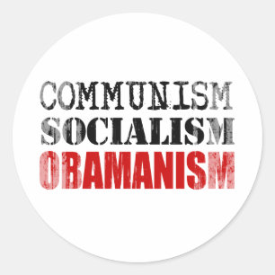 COMMUNISM SOCIALISM OBAMANISM Faded.png Classic Round Sticker