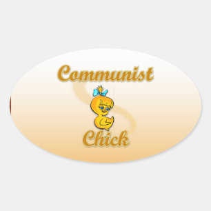 Communist Chick Oval Sticker