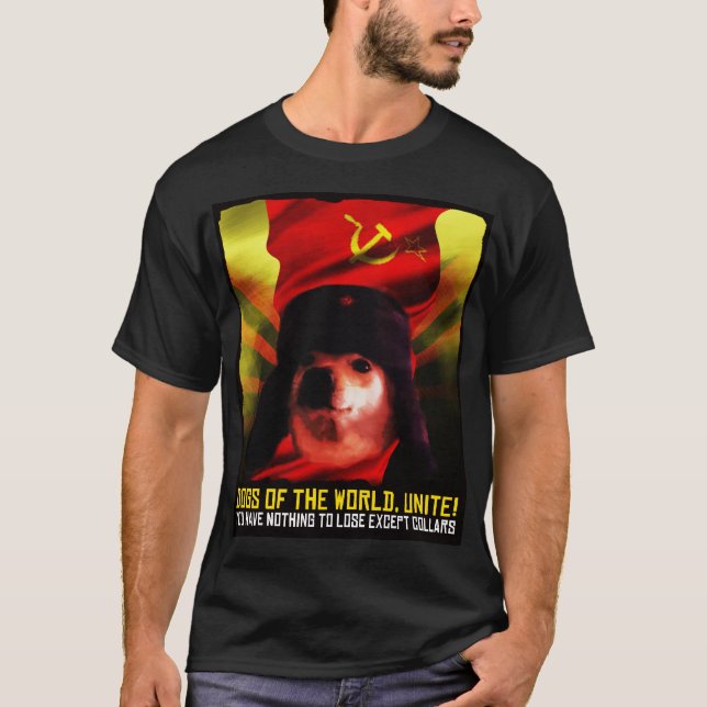 Communist Comrade Doggo Meme Russia dog Jimbo T-Shirt (Front)