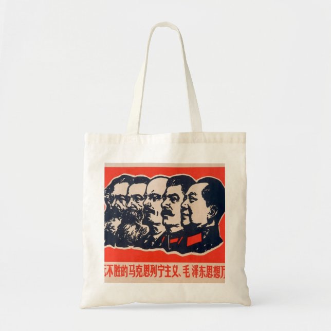 Communist Heads Propaganda Chairman Mao Stalin Tote Bag (Front)