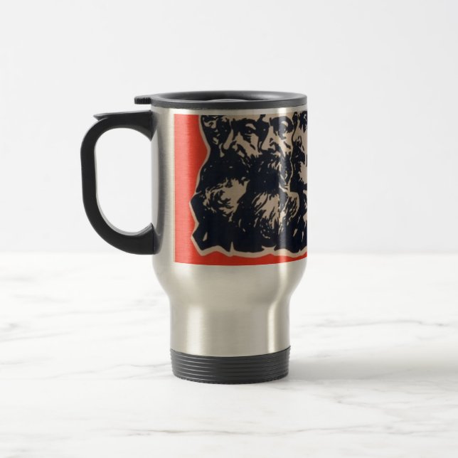 Communist Heads Propaganda Chairman Mao Stalin Travel Mug (Left)